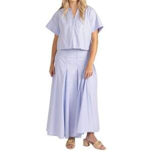 NEW THOMAS & LOURDES diamond stripe hailey skirt in blue